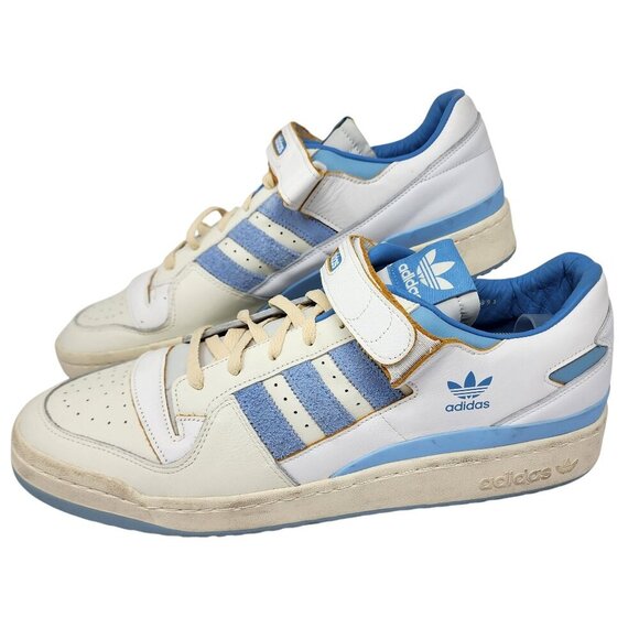 Adidas Forum 84 Low Retro Sneakers White & Blue Leather Men's 17 - Picture 2 of 11